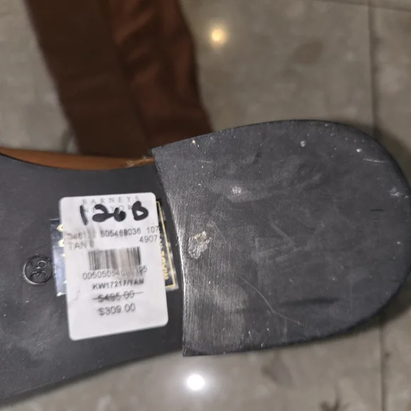 Barneys New York Over The Knee Brown Leather And Suede Boots - Size 36 - NEW - Picture 4 of 4